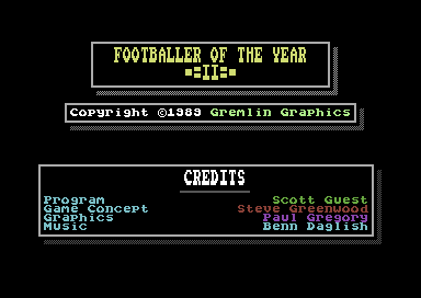 Footballer of the Year screenshot 2 for Commodore 64